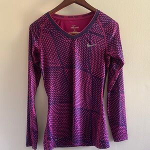 Nike Pro Women's Long Sleeve Top- Pink and Purple
